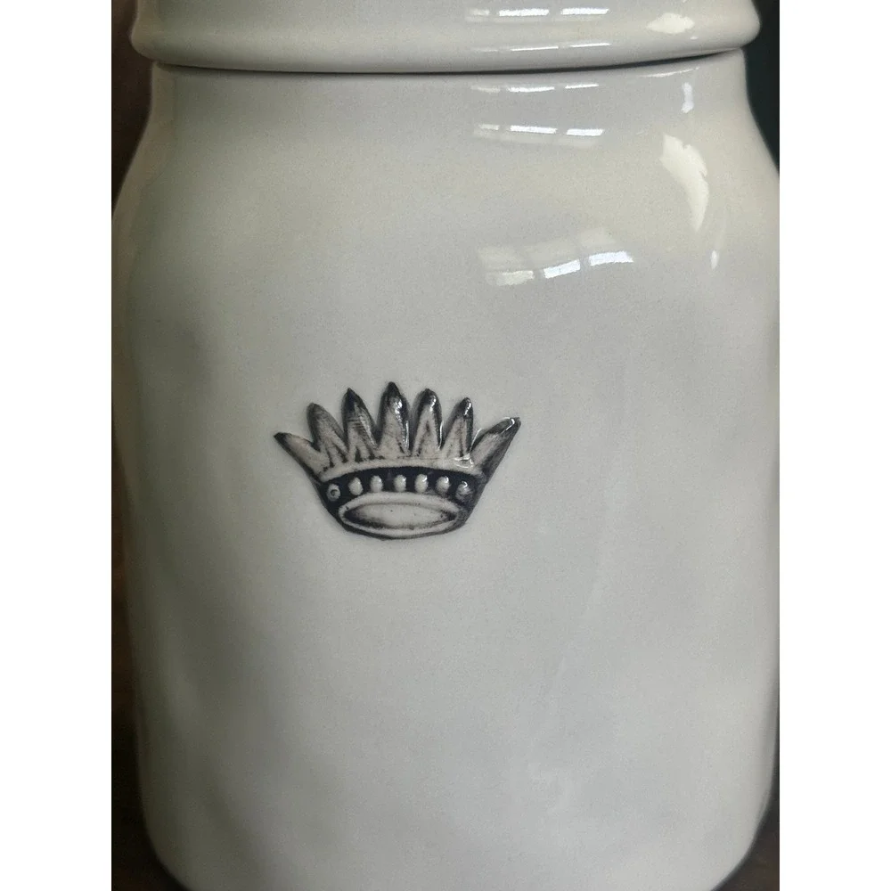 Rae Dunn Artisan Collection Crown Have A Royal Day Small Canister